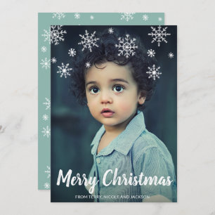 Cartes Pour Fêtes Annuelles Simple mignon Snowflakes Noël moderne