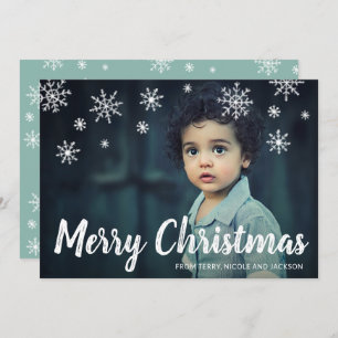 Cartes Pour Fêtes Annuelles Simple mignon Snowflakes Noël moderne