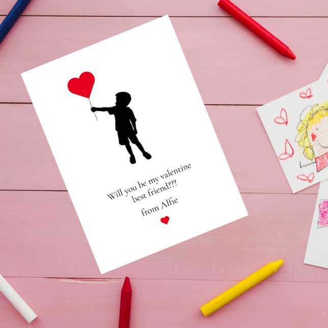 Cartes Pour Fêtes Annuelles Simple mignonne enfant de l'école moderne valentin (Créateur téléchargé)