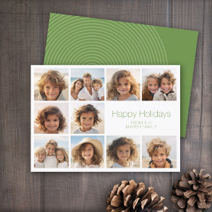 Cartes Pour Fêtes Annuelles Simple Minimal - 10 Photo - Zen Arch Vert Blanc