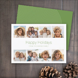Cartes Pour Fêtes Annuelles Simple Minimal - 8 Photo - Zen Arch Vert Blanc