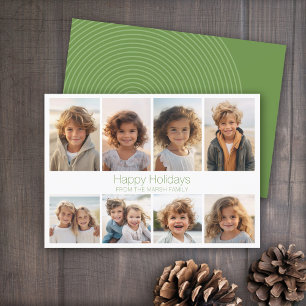 Cartes Pour Fêtes Annuelles Simple Minimal - 8 Photo - Zen Arch Vert Blanc