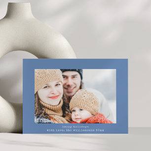 Cartes Pour Fêtes Annuelles Simple Minimaliste Machine à Écrire Rétro Deux Pho