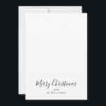 Cartes Pour Fêtes Annuelles Simple minimaliste Noir Blanc Joyeux Noël<br><div class="desc">Cette simple carte de Noël minimaliste en noir blanc est parfaite pour une fête de saison festive. Le design comporte une police calligraphique élégante.</div>