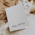 Cartes Pour Fêtes Annuelles Simple minimaliste noir blanc Joyeux vacances<br><div class="desc">Simple minimaliste noir blanc joyeuse carte vacances est parfait pour une fête de saison. Le design comporte une police calligraphique élégante.</div>