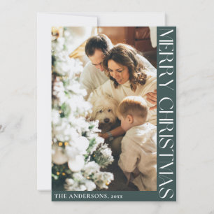 Cartes Pour Fêtes Annuelles Simple minimaliste photo verte de Noël