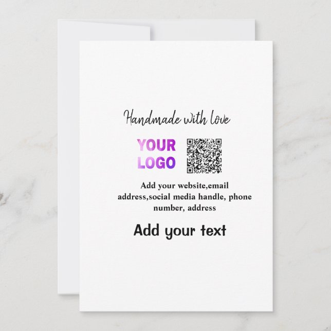 Cartes Pour Fêtes Annuelles Simple minimum q r code ajouter logo code d'analys (Devant)