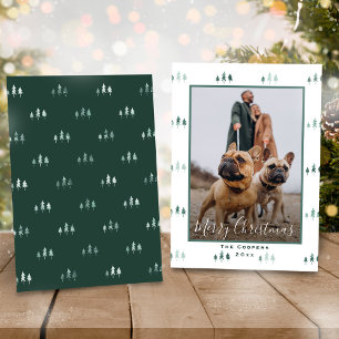 Cartes Pour Fêtes Annuelles Simple Modern Green Christmas Tree Photo