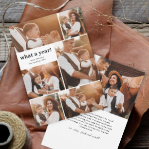Cartes Pour Fêtes Annuelles Simple Modern What a Year Photo Collage Noël
