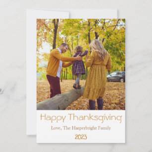 Cartes Pour Fêtes Annuelles Simple moderne automne famille Thanksgiving Photo
