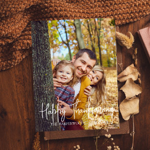 Cartes Pour Fêtes Annuelles Simple moderne automne famille Thanksgiving Photo