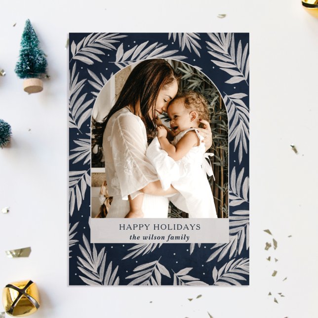 Cartes Pour Fêtes Annuelles Simple Moderne Branches de Marine Arch Photo (Créateur téléchargé)