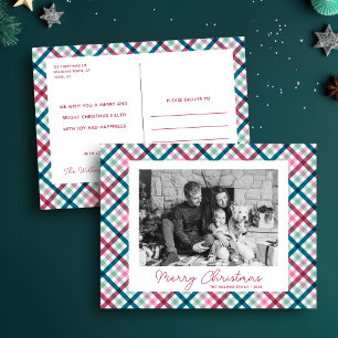 Cartes Pour Fêtes Annuelles Simple Moderne Famille Photo Joyeux Noël