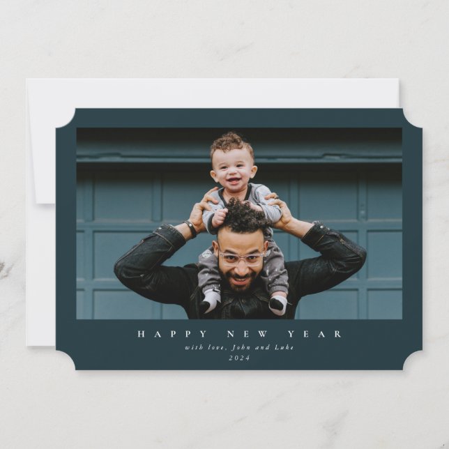 Cartes Pour Fêtes Annuelles Simple moderne grande photo simple Joyeux Nouvel A (Devant)