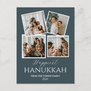 Cartes Pour Fêtes Annuelles Simple moderne Happiest Hanoukka Elegant 4 Photo