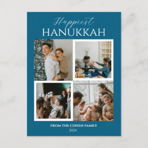 Cartes Pour Fêtes Annuelles Simple moderne Happiest Hanoukka Elegant 4 Photo