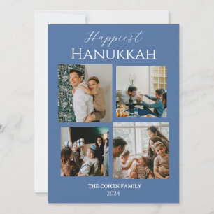 Cartes Pour Fêtes Annuelles Simple moderne Happiest Hanoukka Elegant 4 Photo