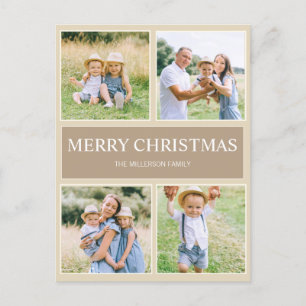 Cartes Pour Fêtes Annuelles Simple moderne Joyeux Noël 4 Photo de famille