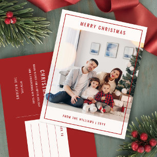 Cartes Pour Fêtes Annuelles Simple moderne Joyeux Noël Famille Photo