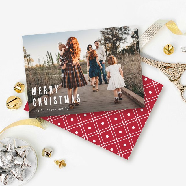 Cartes Pour Fêtes Annuelles Simple moderne Joyeux Noël Famille Photo (Créateur téléchargé)