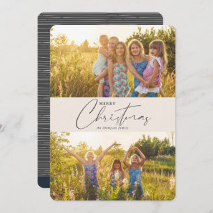 Cartes Pour Fêtes Annuelles Simple moderne Joyeux Noël Gris Script Photo