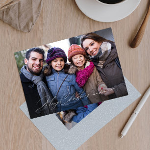 Cartes Pour Fêtes Annuelles Simple moderne Joyeux Noël photo de famille stylée