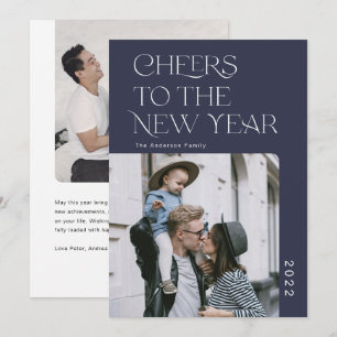 Cartes Pour Fêtes Annuelles Simple moderne Joyeux Nouvel An 2022 Photo Holiday
