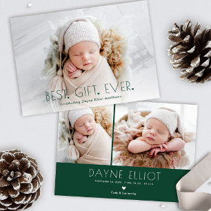Cartes Pour Fêtes Annuelles Simple Moderne Meilleur Cadeau Annonce Naissance V