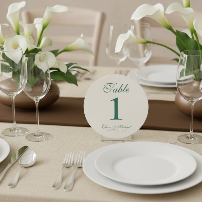 Cartes Pour Fêtes Annuelles Simple moderne minimaliste Mariage vert Sage (Guide guests to their seats in style with this Sage Green Wedding Table Number Sign!)