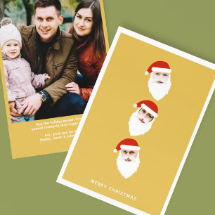 Cartes Pour Fêtes Annuelles Simple moderne Père Noël Graphic Gold Photo de Noë