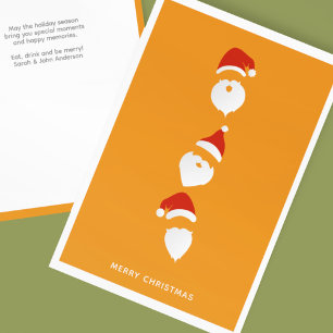 Cartes Pour Fêtes Annuelles Simple moderne Père Noël Graphic Orange Noël