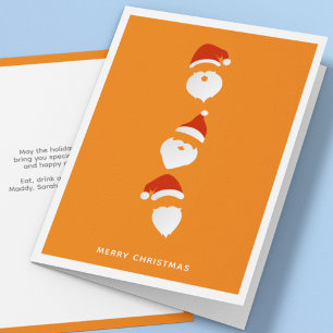 Cartes Pour Fêtes Annuelles Simple moderne Père Noël Graphic Orange Noël