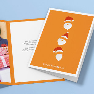 Cartes Pour Fêtes Annuelles Simple moderne Père Noël Graphic Orange Photo de N
