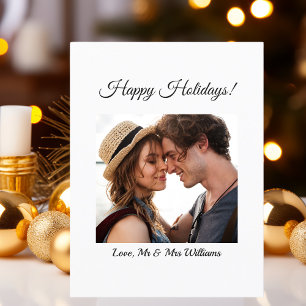 Cartes Pour Fêtes Annuelles Simple Moderne Photo de Couple Joyeux Noël 