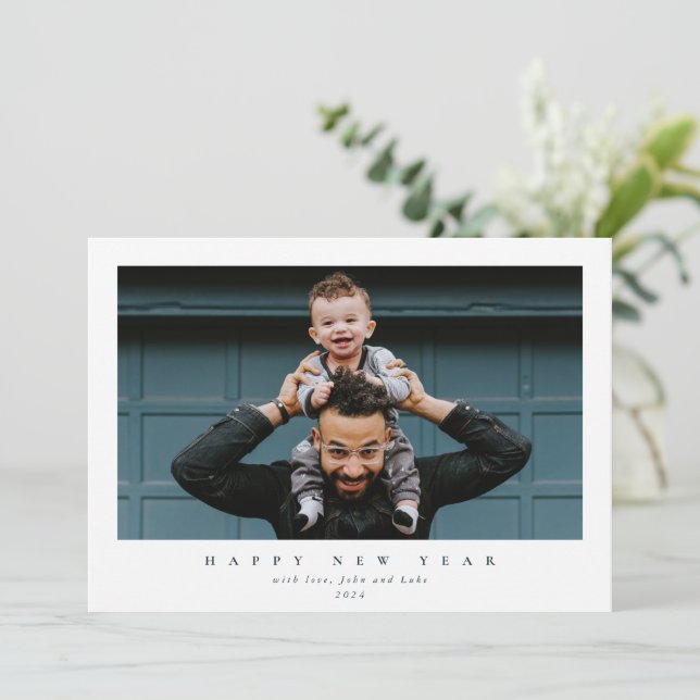 Cartes Pour Fêtes Annuelles Simple moderne photo simple Bonne année (Debout devant)