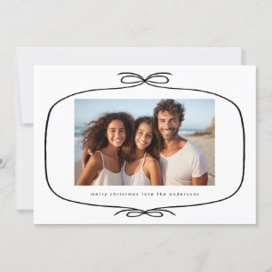 Cartes Pour Fêtes Annuelles Simple moderne Ribbon Photo Noël