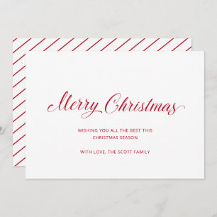 Cartes Pour Fêtes Annuelles Simple moderne Rouge Script élégant Noël