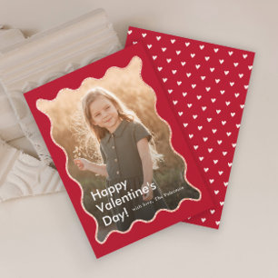 Cartes Pour Fêtes Annuelles Simple Moderne Vague Photo Saint-Valentin
