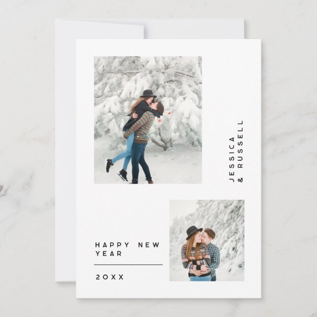 Cartes Pour Fêtes Annuelles simple multi photo heureux nouvelle année (Devant)