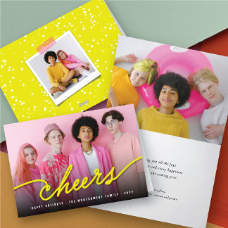 Cartes Pour Fêtes Annuelles Simple Néon Jaune Cheval Calligraphie Script Photo