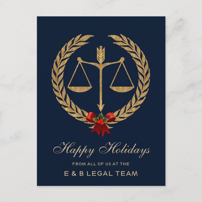 Cartes Pour Fêtes Annuelles Simple Noël d'Avocat (Devant)
