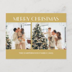 Cartes Pour Fêtes Annuelles Simple Noël Moderne Famille Deux Photo