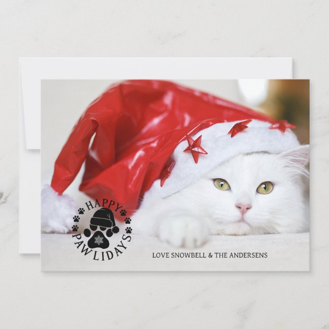 Cartes Pour Fêtes Annuelles Simple Noël pour animaux Joyeuses Fêtes Photo (Devant)