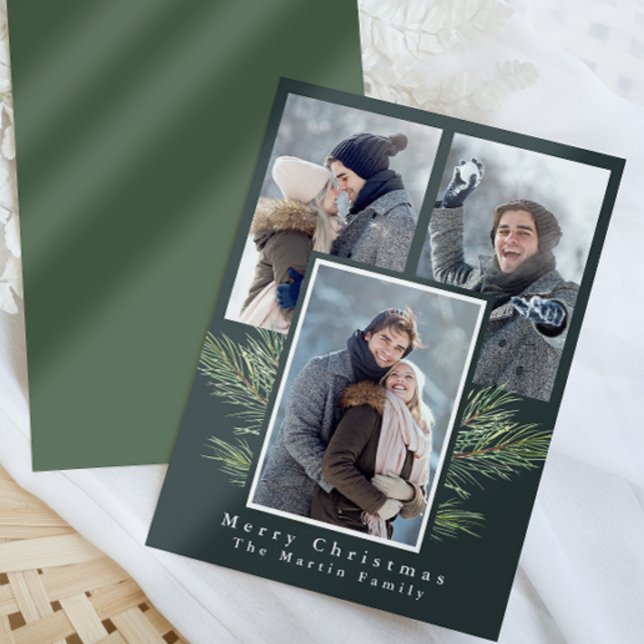 Cartes Pour Fêtes Annuelles Simple Noël vert trois photo (Créateur téléchargé)
