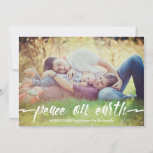 Cartes Pour Fêtes Annuelles Simple Paix Sur Terre Typographie Peinte Photo