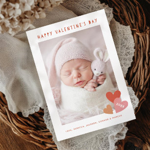 Cartes Pour Fêtes Annuelles Simple Pastel Hearts Valentines Jour Photo
