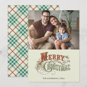 Cartes Pour Fêtes Annuelles Simple Photo de famille Joyeux Noël