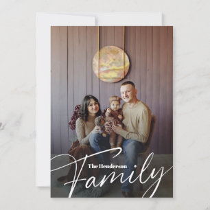 Cartes Pour Fêtes Annuelles Simple photo de famille personnalisée