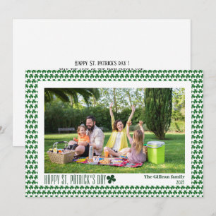 Cartes Pour Fêtes Annuelles Simple photo de famille trèfles Saint-Patrick