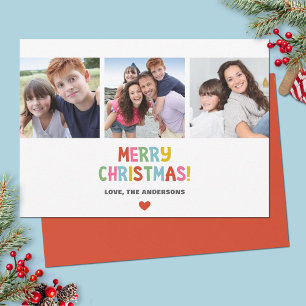 Cartes Pour Fêtes Annuelles Simple photo de Noël colorée moderne